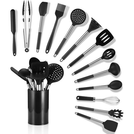 

UMMH itchen tensil et 4pcs - ooking tensils ith OTATO asher or ooking nd aking - eat esistant nd onstick poon urners ongs hisk craper