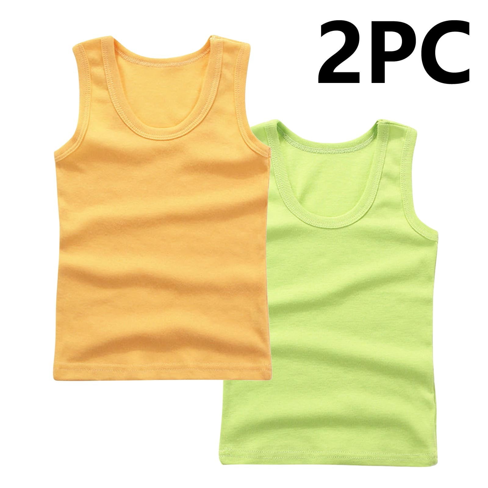 SGFCWSX Kids Tank Tops Boys 2 Pack Cotton Soft Breathable Sleeveless Casual Versatile Basic Daily Tops Mint Green Size 5 Years