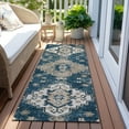 thumbnail image 6 of Addison Rugs Chantille Indoor/Outdoor Traditional Medallions Navy Washable Runner Rug, 2'3" x 7'6", 6 of 6