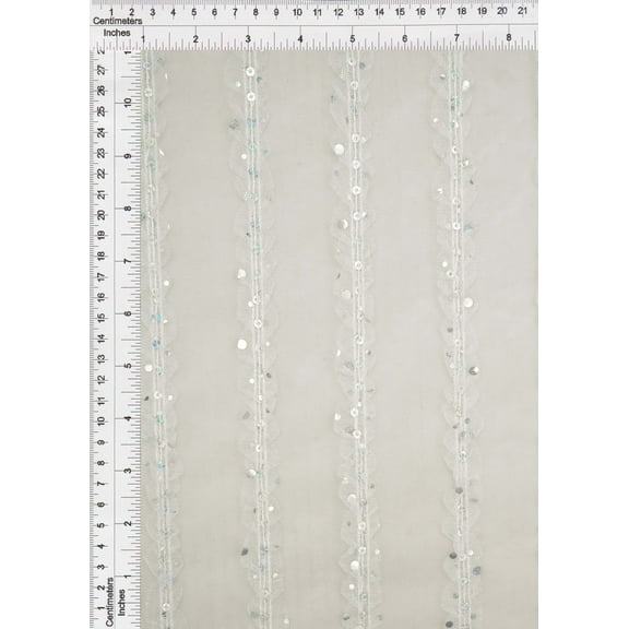 MESH SQ EMBR 12 SILVER  3 YARDS PRECUT