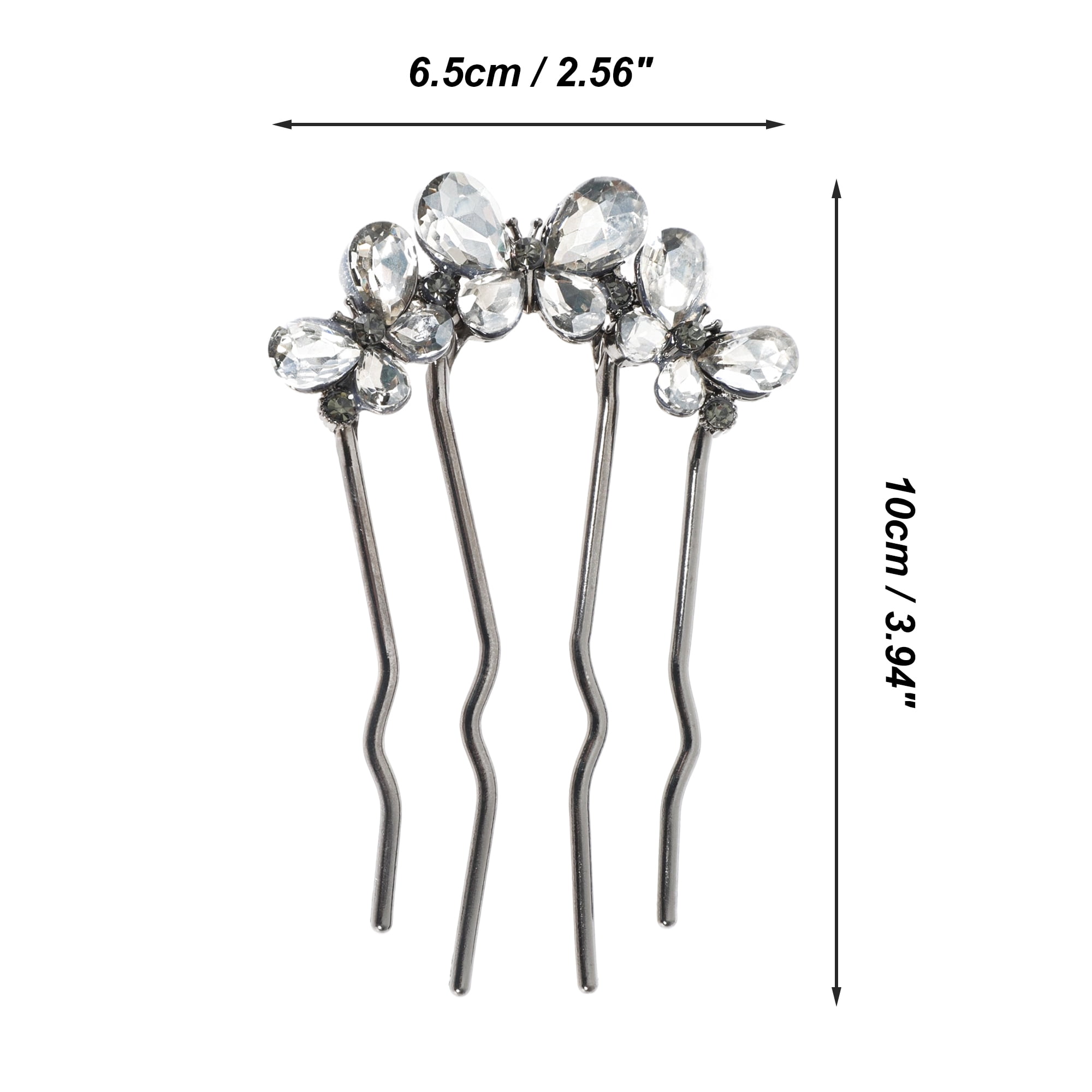 Unique Bargains Decorative Rhinestone Butterfly Hair Comb for Elegant Styling 1Pc