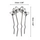 thumbnail image 4 of Peines Decorativos Unique Bargains Peine de Mariposa con Piedras de Strass Accesorio de Peinado Lateral de Novia para un Estilo Elegante Negro Gris, 4 of 7