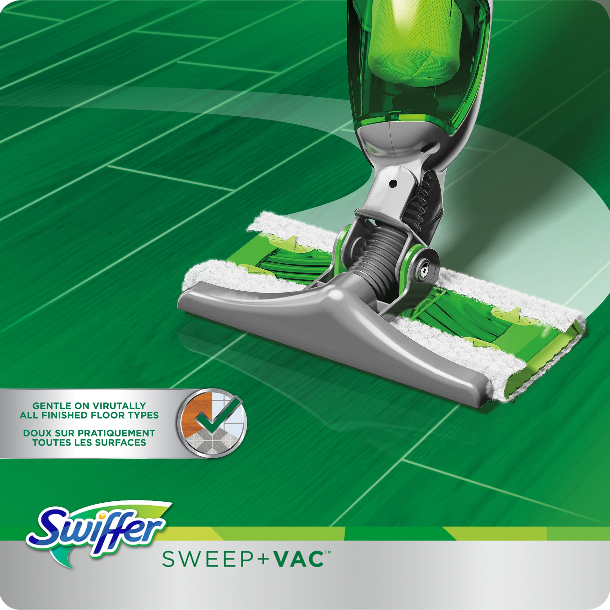 Swiffer Sweep & Vac Cordless Vacuum Starter Kit (1 Vacuum Sweeper, 8 Pad Refills)