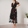 thumbnail image 2 of Robe Tunique d'Été pour Femmes à Col Rond en Maille avec Sequins et Broderie, Robe pour Femmes, 2 of 7