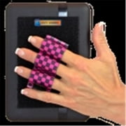 LAZY-HANDS Heavy-Duty 3-Loop Grip 1 Grip For Readers & Mini Tablets - Black & Pink Checkers