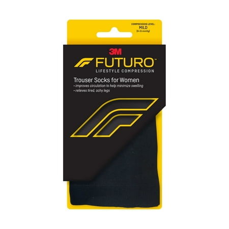 FUTURO Women's Trouser Socks, Medium, Black Mild Compression