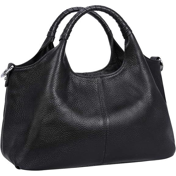 Women Satchels Genuine Leather Top Handle Handbags Large Work Tote Shoulder Bags Crossbody Purses Brown