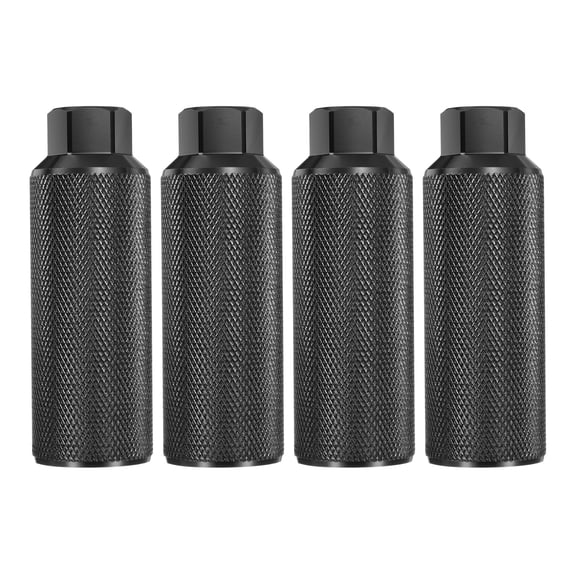Uxcell 2 Pairs Bike Pegs Aluminum Alloy Rear Stunt Pegs Anti-Skid Back Seat Stands fit 3/8" Axles for Mountain Bike BMX, Black