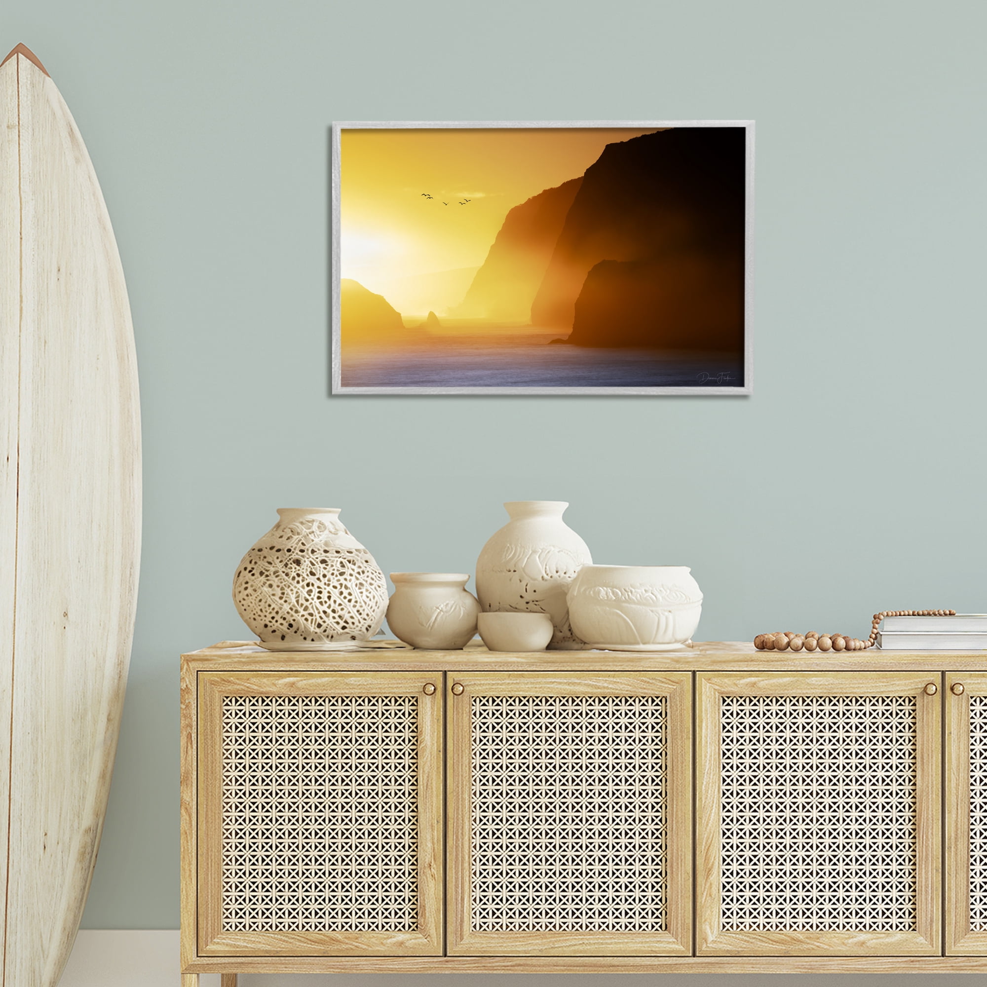 Stupell Industries Bright Sunlit Cliffs Landscape Photography Gray Framed Art Print Wall Art, 30 x 20