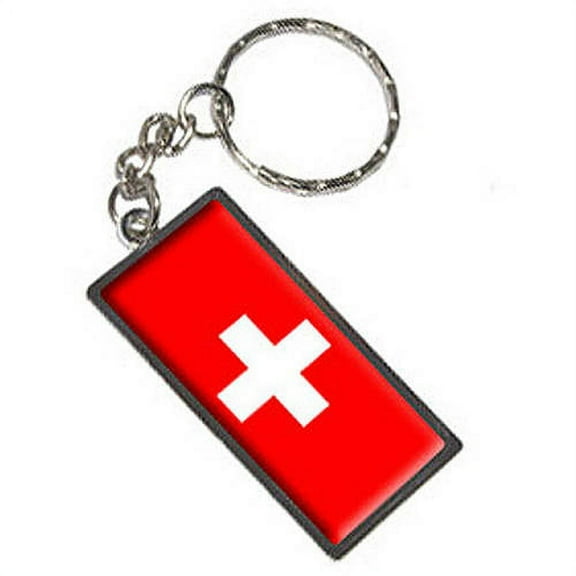 Switzerland Flag Keychain Key Chain Ring