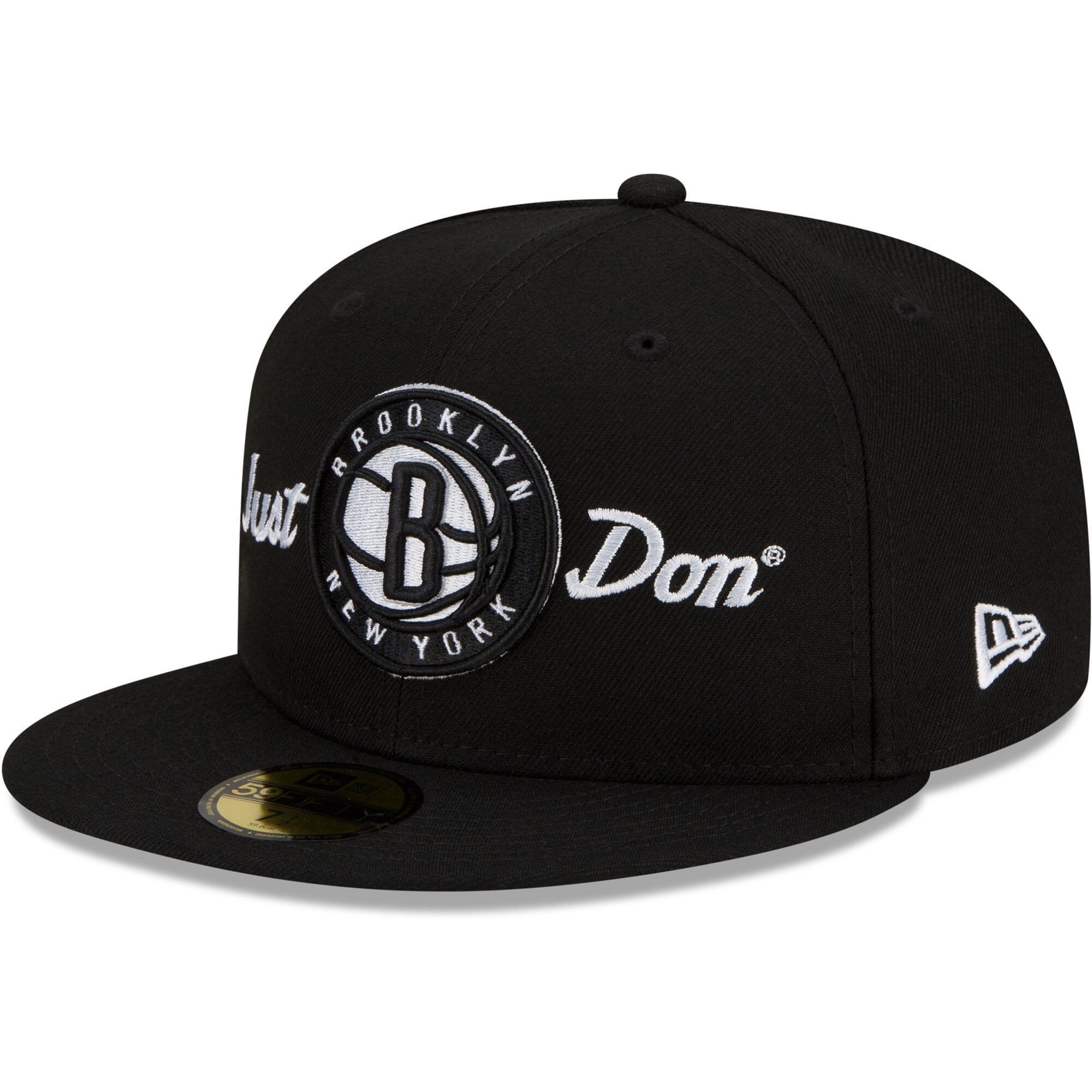 Men's New Era x Just Don Black Brooklyn Nets 59FIFTY Fitted Hat ...