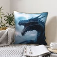 thumbnail image 4 of KLL Blue Thunder Storm Dragon Decorative Throw Pillow Covers Velvet Soft for Couch Sofa Bedroom Living Room Outdoor (No pillow core)- 18"x18", 4 of 5