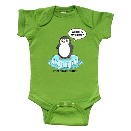 

Inktastic Stop Climate Change Where is My Home with Baby Penguin Gift Baby Boy or Baby Girl Bodysuit