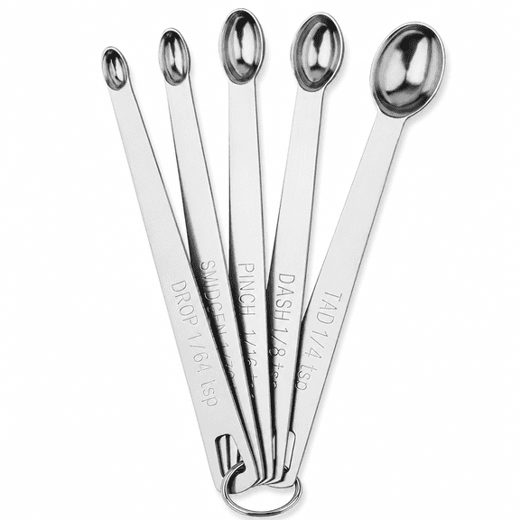 Stainless Steel Measuring Spoons Set - 1/8 1/16 1/32 1/64 Teaspoon Mini Tiny Spoons