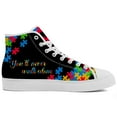 thumbnail image 4 of Aidianart Womens Autism Awareness High Top Canvas Sneakers High Top Shoes Size 12, 4 of 5