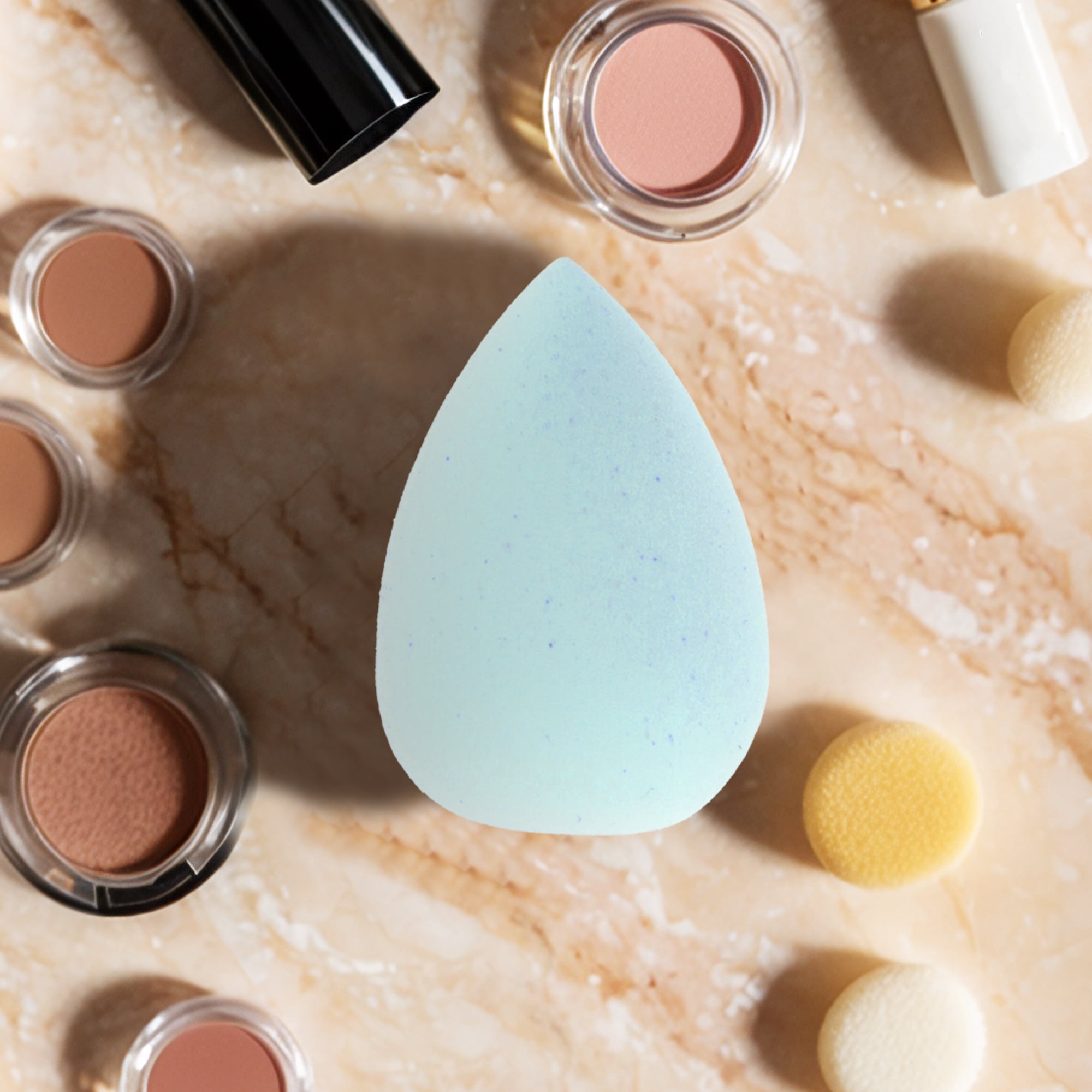 Unique Bargains 10 Pcs Mini Face Makeup Sponge for Makeup Blue