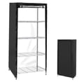thumbnail image 1 of Vensio -Waterproof Storage Shelving Unit Cover for 36x18x72 Inch Racks, Dustproof 210D Silver Coated Wire Rack Protector with 2 Zippers and Sticky Straps, Black, 1 of 8