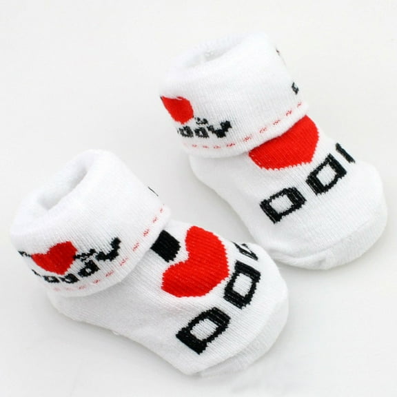 Relanfenk Baby Socks Boy Girl Slip-resistant Floor Sock Love Dad Love Mum Letter Sock