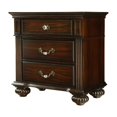 thumbnail image 1 of Bowery Hill 3-Drawer Traditional Solid Wood Nightstand in Walnut, 1 of 14