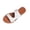 White, variant on FRSASU Women's Flat Slippers Summer Casual Leather Strap Rome Style Low Heels Sandals Slides Black