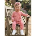 thumbnail image 5 of BemeyourBBs Preemie Baby Girl Spring Summer Fall Winter Clothes Baby Girl Newborn Hospital Going Home Outfit Ruffled Ribbed Romper Long Sleeve Floral Zipper Jumpsuit with Bowknot Headband, 5 of 9