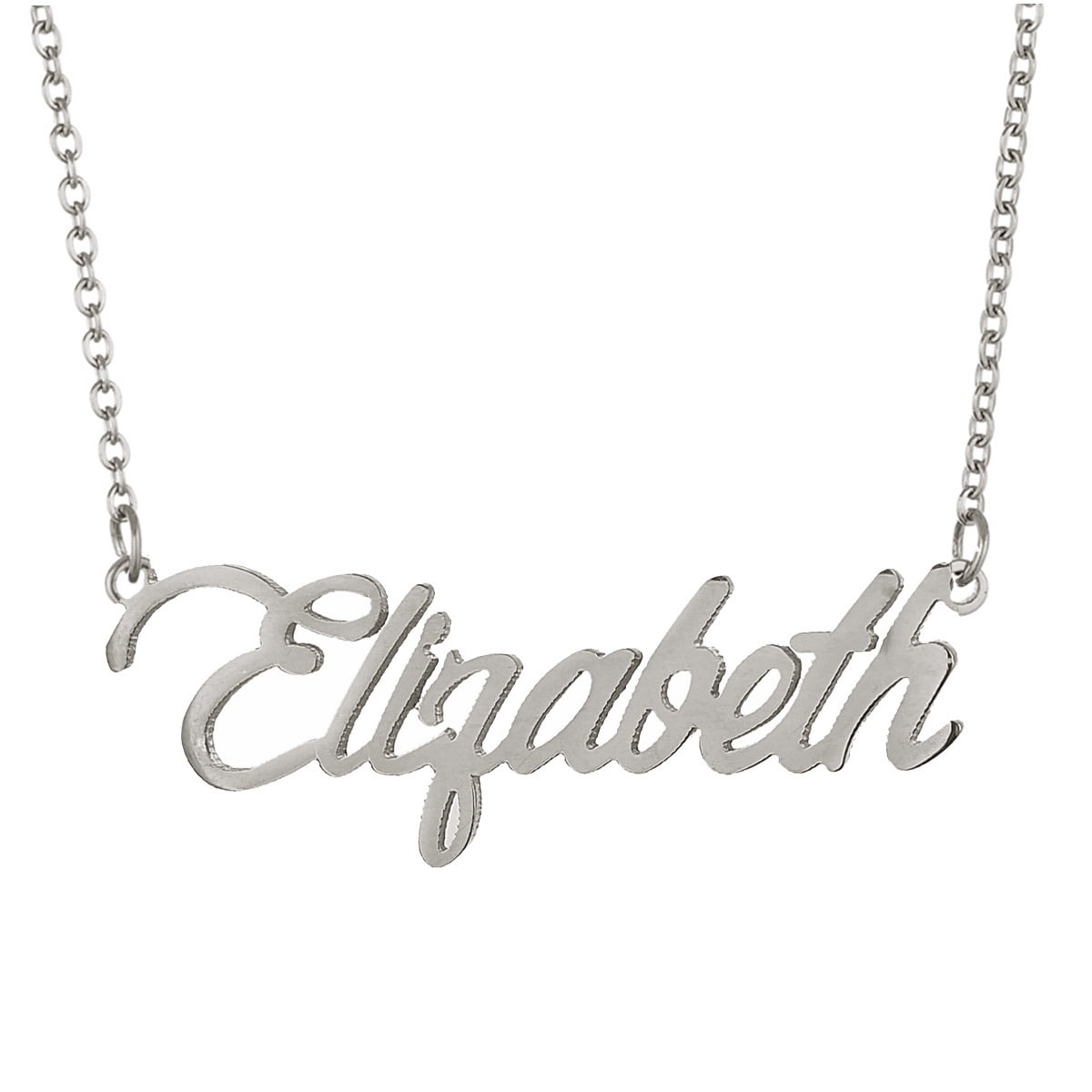 Elizabeth Name Charm Necklace Stainless Steel Jewelry Valentine Gift