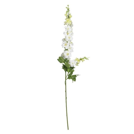 Nearly Natural 38.5in. Delphinium Stem (Set of 12) 38.5in. Delphinium Stem (Set of 12) The Delphinium flower can be described as bold and subtle both. with its soft  billowy blooms  a single stem permeates a quiet beauty that matches up against any other flower. But put several stems in an arrangement  and you’ve got a literal explosion of color that cascades in all directions  creating one of the more attractive centerpieces imaginable. Sold by the pack of twelve  these delicate silk beauties will look fresh for years to come. Both bold and subtle  all in one A literal explosion of color Will last for years to come - Color Family: White - Product Weight (lb): 2.7 - Product Max Depth (in): 5 - Product/Plant Color: White - Overall Construction Materials: Polyester material  Iron wire - Product Max Width (in): 7 - Product Max Height (in): 38.5