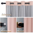 thumbnail image 3 of XWZO Total Blackout Curtains for Bedroom with Tiebacks, 100% Light Block Window Curtain Drape 2 Panels Set, Noise Reducing Privacy Curtain for Living Room, Blush Pink,38 x 84, 3 of 7