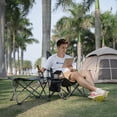 thumbnail image 6 of Reclining Beach Chair for Adults, 8-Legged Camping Chair with Foot Rest, Orange, 6 of 9