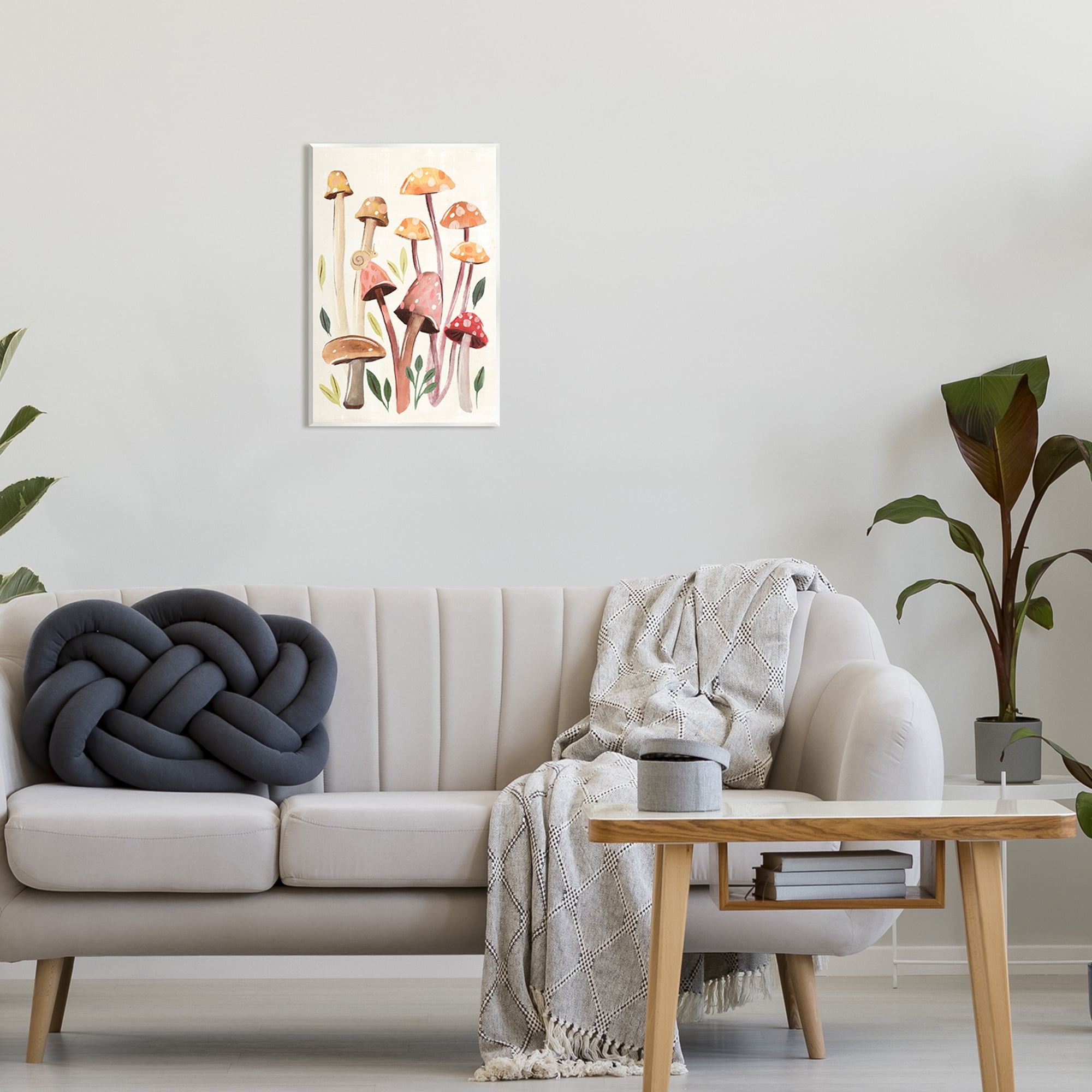 Stupell Industries Forest Mushrooms Sprouting Nature Botanical & Floral Painting Unframed Art Print Wall Art