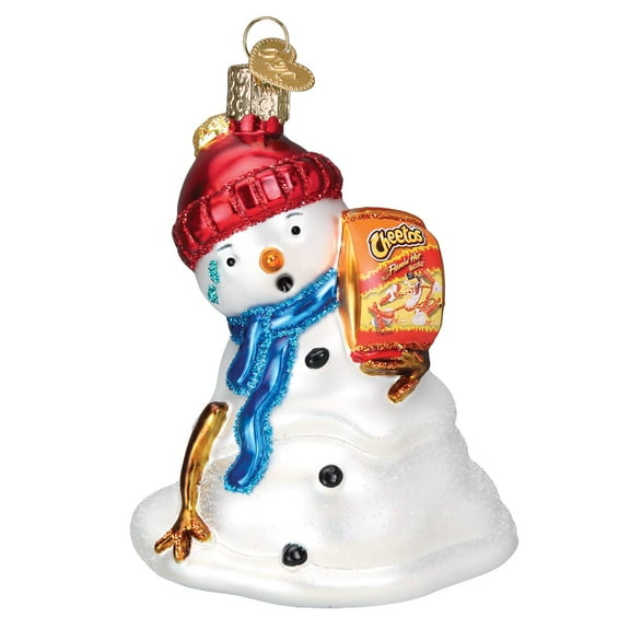 Old World Christmas Flamin' Hot Cheetos Snowman Glass Blown Ornament for Christmas Tree