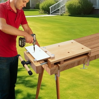Portable Wood Vise Workbench – Beech Wood, With G-Clamps & Limit Blocks, For Home Woodworking