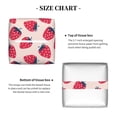 thumbnail image 5 of Lsque Strawberry Printed Tissue Box Cover Holder, Facial Paper Organizer Dispenser,Square with Bottom Belt, PVC Leather Decorative Organizer, 5 of 8