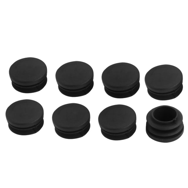 8 Piezas de Tapas de Inserción Redondas de Tubo de Plástico Negro de 30 mm de Diámetro