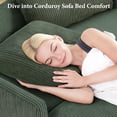 thumbnail image 5 of Domusensus 46" Convertible Sofa Bed, Corduroy Sleeper Loveseat with 2 Pillows, Green, 5 of 10