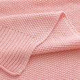 thumbnail image 6 of Throw Blanket Cotton Moss Stitch Soft Warm Blanket for Couch Sofa Chair Decorative Knit Blanket Pink 50" x 70", 6 of 6