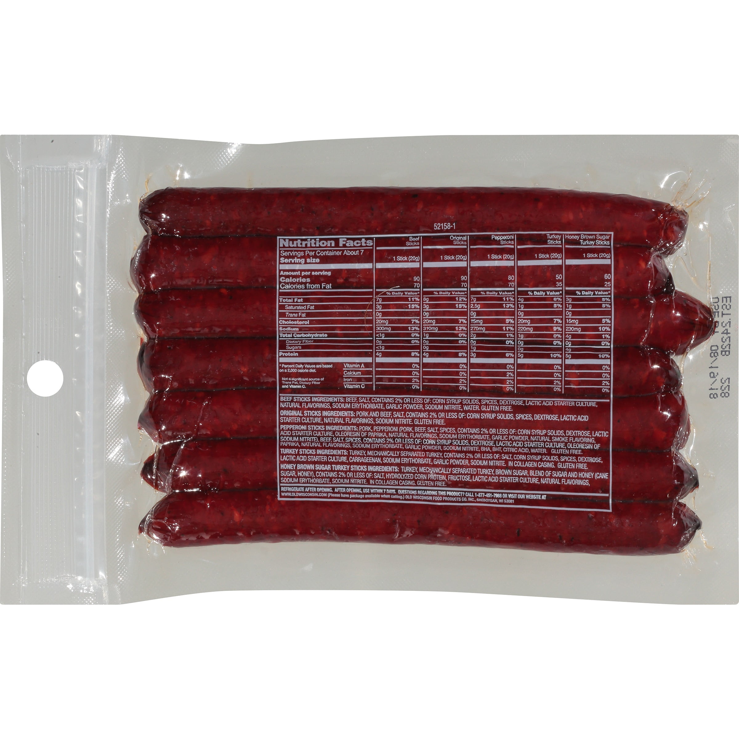 Old Wisconsin® Beef Sausage Twisted Snack Sticks 5 oz. Pack