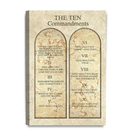 DECORARTS - The Ten Commandments Wall Decor (Catholic Church version). Giclee Print wall art for Home Decor and Wall Decor.18x12 x1.5