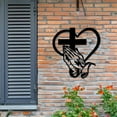 thumbnail image 6 of Elegant Metal Heart Wall Art Sculpture, Wrought Iron Cross and Heart Design, Outdoor Indoor Wall Decor for Living Room Garden Patio, Inspirational Spiritual Home Decor Gift, 6 of 7