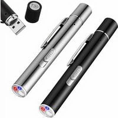 Interactive Cat Toy, 2 Pack LED Pointer Toys for Cats and Kittens, Long Range 3 Modes USB Rechargeable Cat Toy Powerful LED Pointer for Pet Training