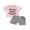 Pink E, variant on Hirigin Toddler Baby Girl Summer Clothes 6 12 18 Months 2T 3T 4T Short Sleeve Letter Print Shirt Tops Solid Color Shorts 2Pcs Outfits Sets