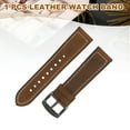 thumbnail image 3 of Uxcell Leather Watch Bands, 20mm Width Quick Release Watch Strap Silicone Cowhide Replacement Wrist Band Black Buckle for Men Women, Dark Brown, 3 of 7