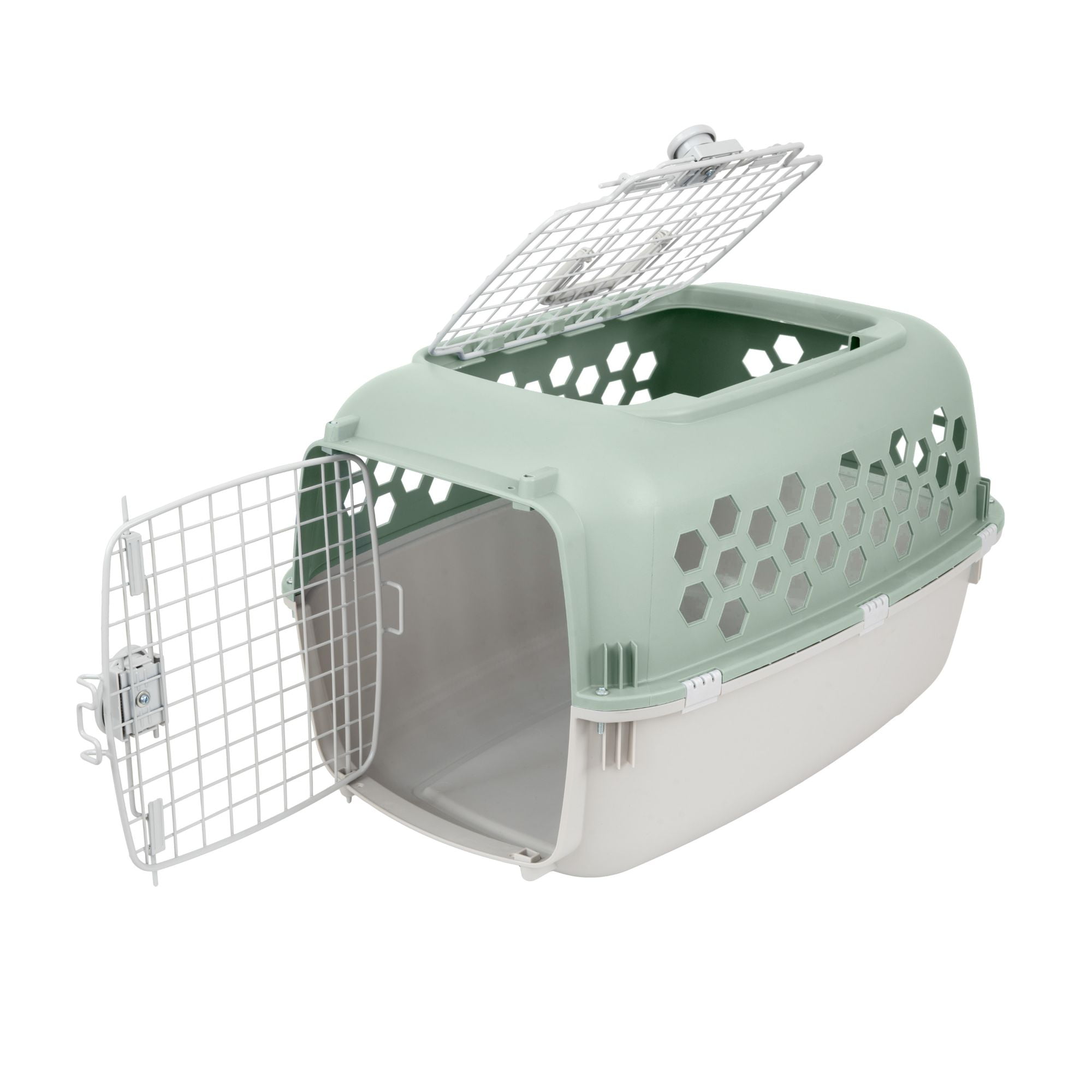 Vibrant Life 2-Door 24" Plastic Portable Kennel for Dogs, Green