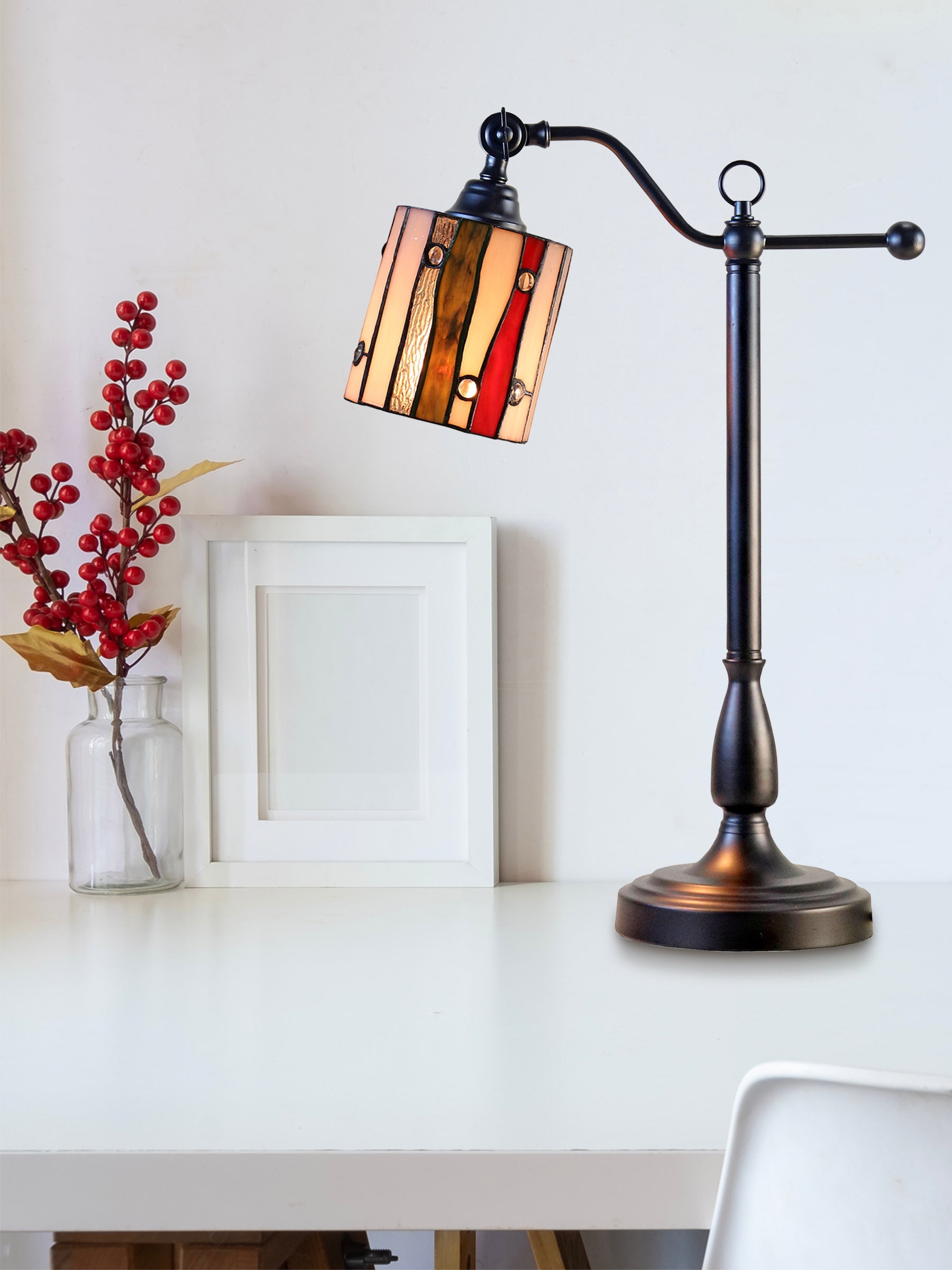 El Anza 24" Tall Handmade Tiffany Desk Lamp