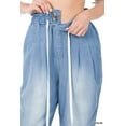 thumbnail image 2 of Women's Chambray Drawstring Elastic Waist Lightweight Denim Baggy Pants with Side & Back Pockets, 2 of 3