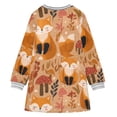 thumbnail image 6 of Girls' long-sleeved dress Cute Cartoon Fox Girls' A-line dress with ribbed cuffs Soft and comfortable, 6 of 6