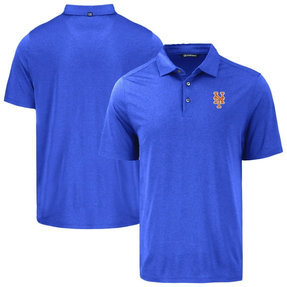 Men's Cutter & Buck Blue New York Mets Coastline Epic Comfort Eco Recycled Polo