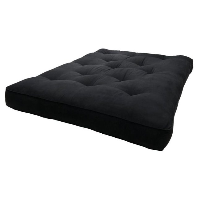 AJD Home Microsuede Full Size Mattress 8 Inch Futon Mattress 75" x 54" Black