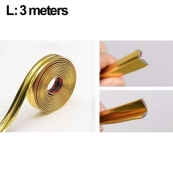 Wall Corner Moulding Pvc Skirting Trim With Skirting Diy Line Gold 3Meters
