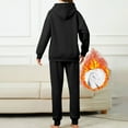 thumbnail image 3 of Bcresic 2 Piece Outfits for Women - Sherpa Fleece Lined Sweatsuits Winter Warm Solid Hoodies and Sweatpants Casual Athletic Matching Outfit(Black,S), 3 of 6